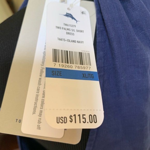 Tommy Bahama Women's Island Navy Two Palms Linen
Shift Dress NWOT XL $118 - Picture 6 of 10